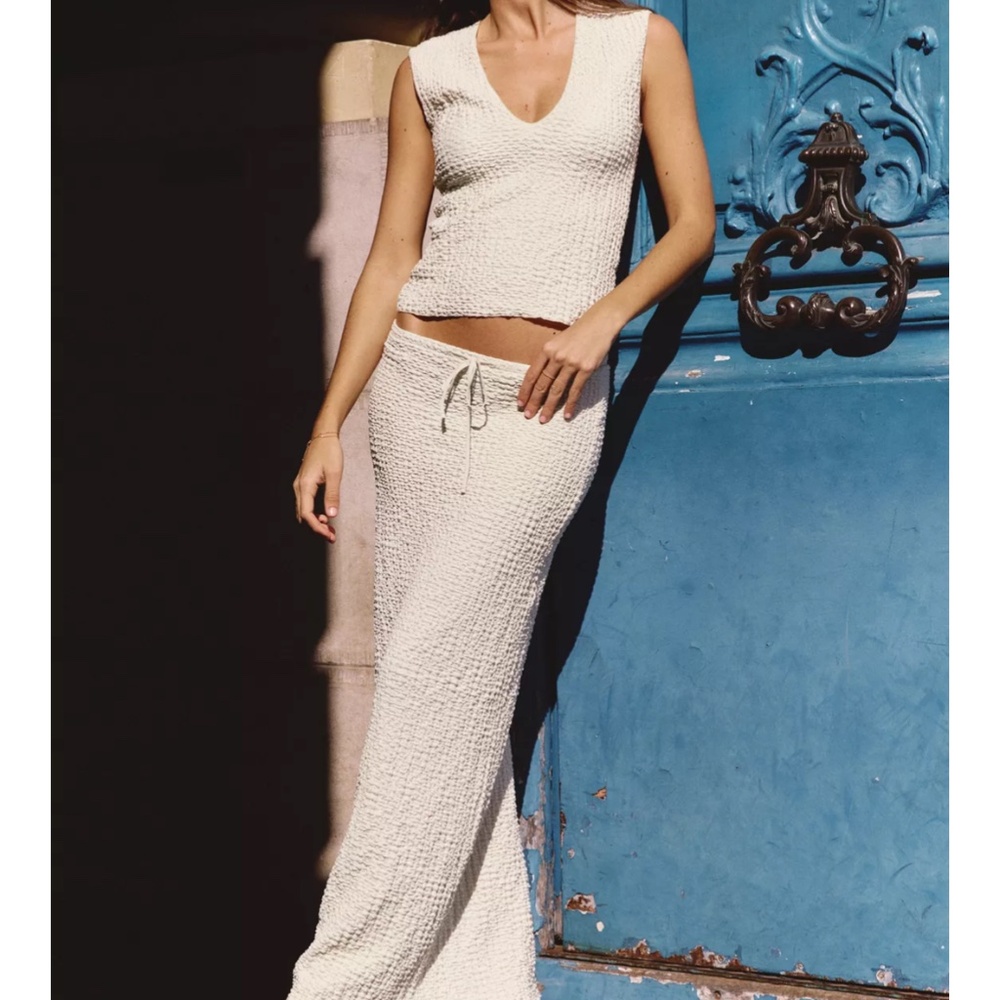 Zara textured midi skirt